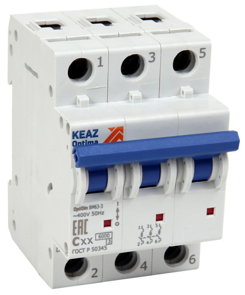 OptiDin BM63-3C16-УХЛ3, КЭАЗ (260791) Выключатель автоматический модульный
