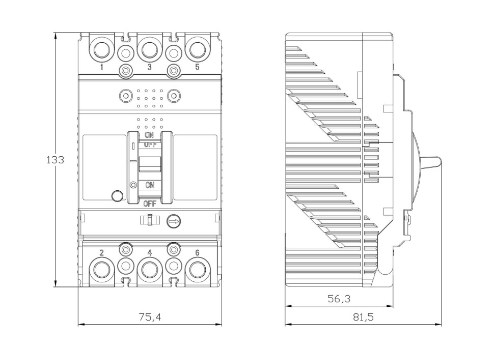 YON MGS125 3P 100-125A 25kA (MGS125M-3TAMF0125) Автоматический выключатель в литом корпусе