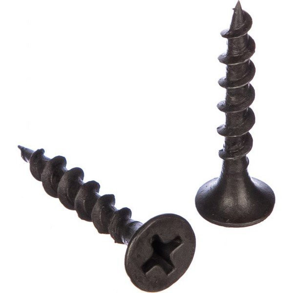 Саморезы 3,5х32 потай, крупная резьба, оксид (1 кг) (КИТАЙ/ТАЙВАНЬ) Саморез с потайной головкой и крупным шагом