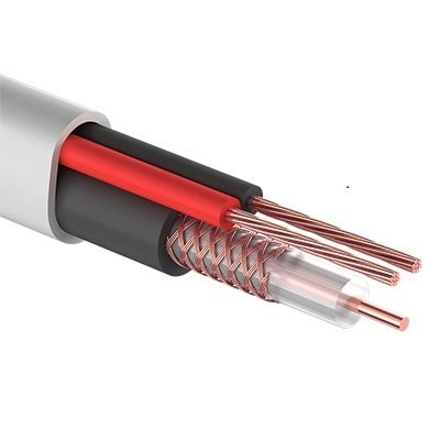 КВК-В-1,5+2x0,75 мм² (Cu/Cu) белый REXANT (01-4014) Кабель комбинированный для систем видеонаблюдения