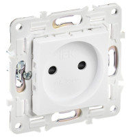 SKANDY Розетка 1-местная SK-R01W без заземления с защитными шторками скрытой установки 10А арктический белый (SK-R13-10-K01) Розетка с защитными шторками