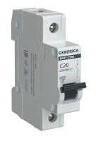 GENERICA ВА47-29М 1P C 20А 4,5кА (MVA21-1-020-C-G) Автоматический выключатель