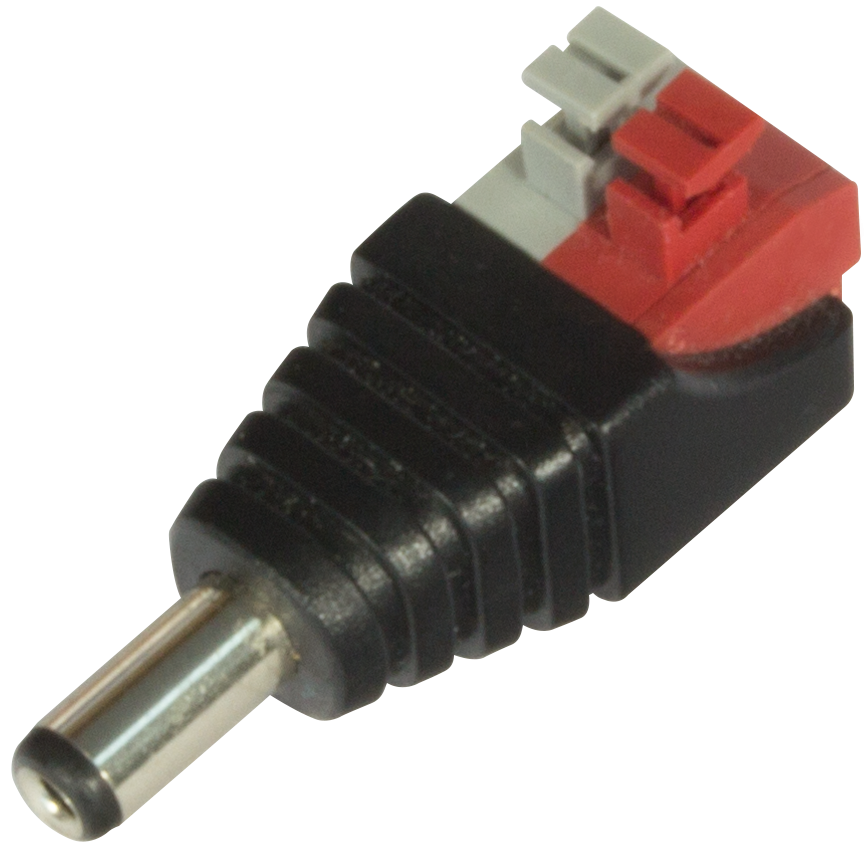 Разъем питания DCx2.1 (штекер) клеммная колодка, самозажим Разъем питания вилка