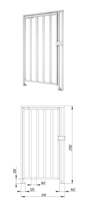 Praktika К-10 левая Калитка полноростовая