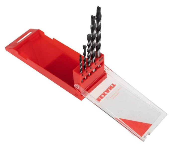 Набор сверл по бетону 4-5-6-8-10 мм, пластик. кейс Kranz (KR-91-0411) Аксессуар для электроинструмента