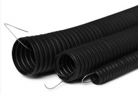 Труба ПНД FRHF D20, черная, с зондом (713-002) Труба гофрированная