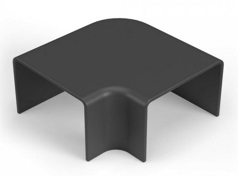 Поворот на 90 градусов 15х10 черный (PR08.12893) Промрукав Угол плоский