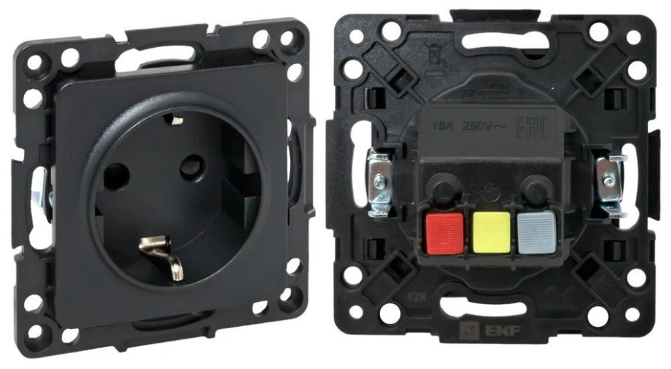 Стокгольм Механизм Розетки 1-местной 16А (EZR16-028-10) Механизм Розетки 1-местной 16А