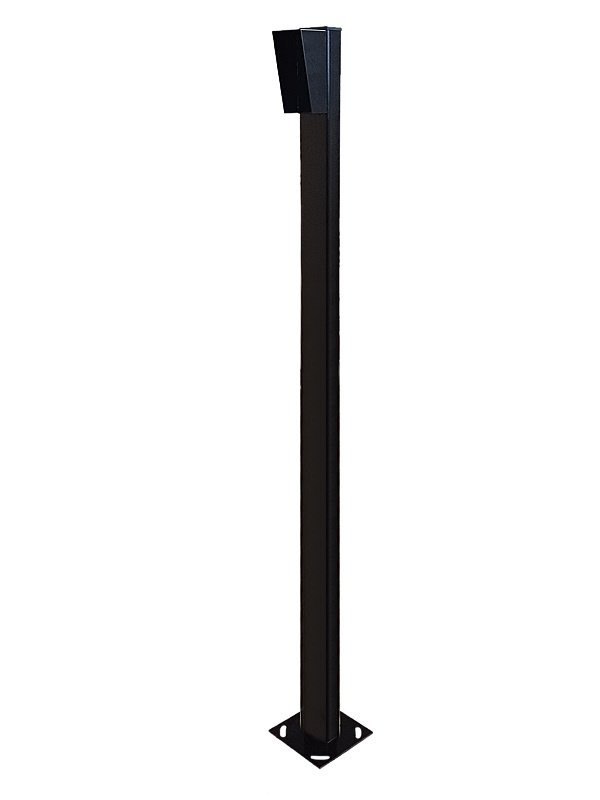Стойка для вызывной панели, с козырьком 175х98 "Аякс", Лайт (на асфальт), черная Стойка