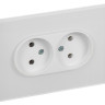 SKANDY Розетка 2-местная SK-R03W без заземления без защитных шторок для плоской вилки скрытой установки 10А стекло арктический белый (SK-R20-10-K01) Розетка без защитных шторок
