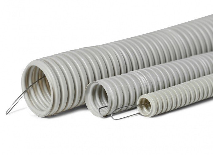 Труба ПВХ тяжелая ТГТ СЗ D16, серая, с зондом (710-001) Труба гофрированная