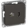 Механизм розетки HDMI+RJ45 (cat5), мокко Эпика (UP1-SOM-HDMI-RJ45) Механизм розетки HDMI+RJ45
