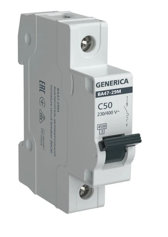GENERICA ВА47-29М 1P C 50А 4,5кА (MVA21-1-050-C-G) Автоматический выключатель