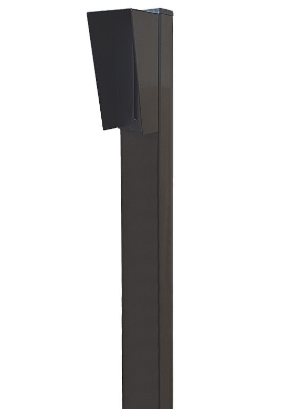 Стойка для вызывной панели с козырьком 155х78 АЯКС, Базовая (под бетонирование), черная Стойка