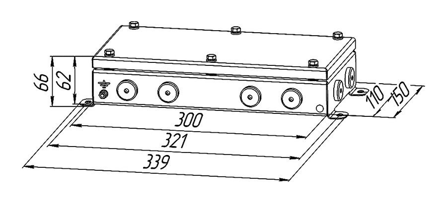 КМ IP66(Р)-1530нерж 12 вводов (8-13) Коробка монтажная общего назначения