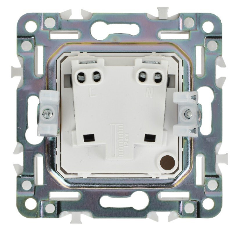 SKANDY Розетка 1-местная SK-R02W без заземления без защитных шторок скрытой установки 10А арктический белый (SK-R10-10-K01) Розетка без защитных шторок