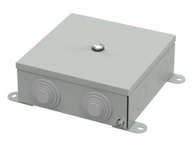 Коробка металлическая серая 150х150х60 (70-0380-7035) Коробка металлическая