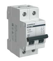 GENERICA ВА47-29М 2P C 25А 4,5кА (MVA21-2-025-C-G) Автоматический выключатель