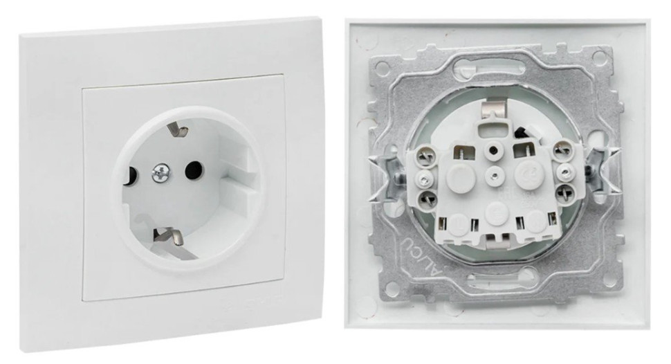 Валенсия розетка 1-местная с/з 16А (EWR16-028-10) Розетка 1-местная с/з 16А