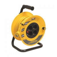 Удлинитель на катушке УК10 4 места с заземлением с термозащитой 3х1,0мм2 20м Industria (WKP14-10-04-20) Удлинитель на катушке с термозащитой