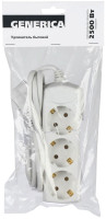 Удлинитель У03 3 места с заземлением 3м 3х1мм2 10А/250В GENERICA (WYP10-10-03-03-Z-G) Удлинитель
