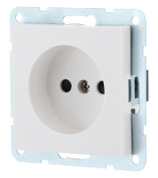 Розетка без з/к, со шторками, белый LK80 (843304-1) Розетка