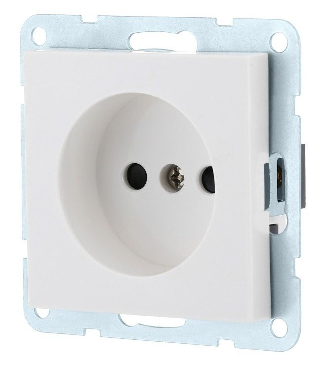 Розетка без з/к, со шторками, белый LK80 (843304-1) Розетка