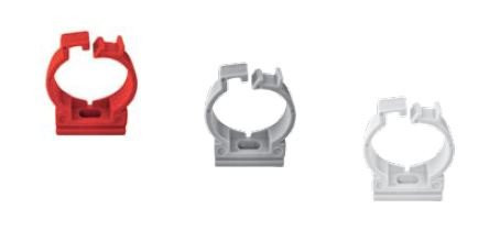 Ecoplast держатель с защелкой для труб D25, АБС, серый (50 шт) (49625-50GR) Держатель с защелкой для аспирационной системы