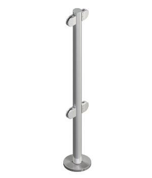 OMA-04.466.C0 (КЛАССИКА) Стойка ограждения, 4 зажима для стекла под углом 180 град