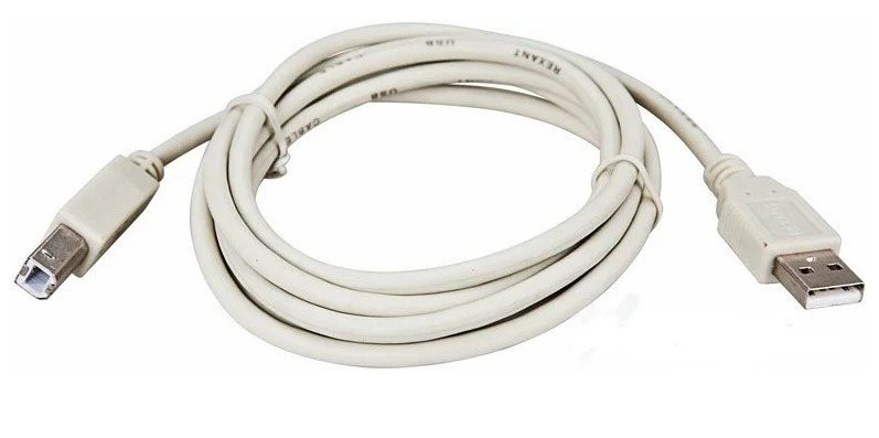 Кабель USB-А -  USB-B, 2,4А, 1,8м, ПВХ, серый REXANT (18-1104) Кабель для программирования