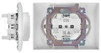 SKANDY Розетка 2-местная в сборе SK-R08W с заземлением без защитных шторок скрытой установки 16А арктический белый (SK-R21-16-K01-F) Розетка без защитных шторок