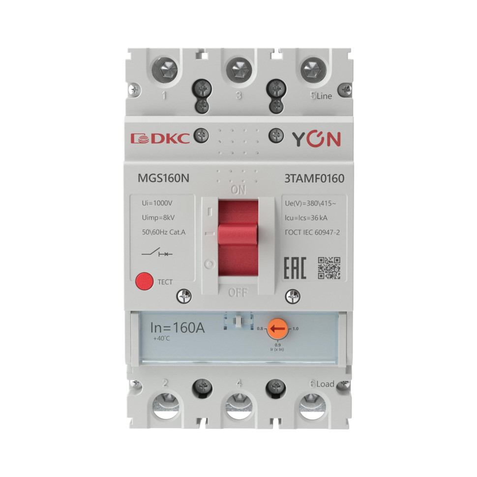 YON MGS160 3P 128-160A 36kA (MGS160N-3TAMF0160) Автоматический выключатель в литом корпусе