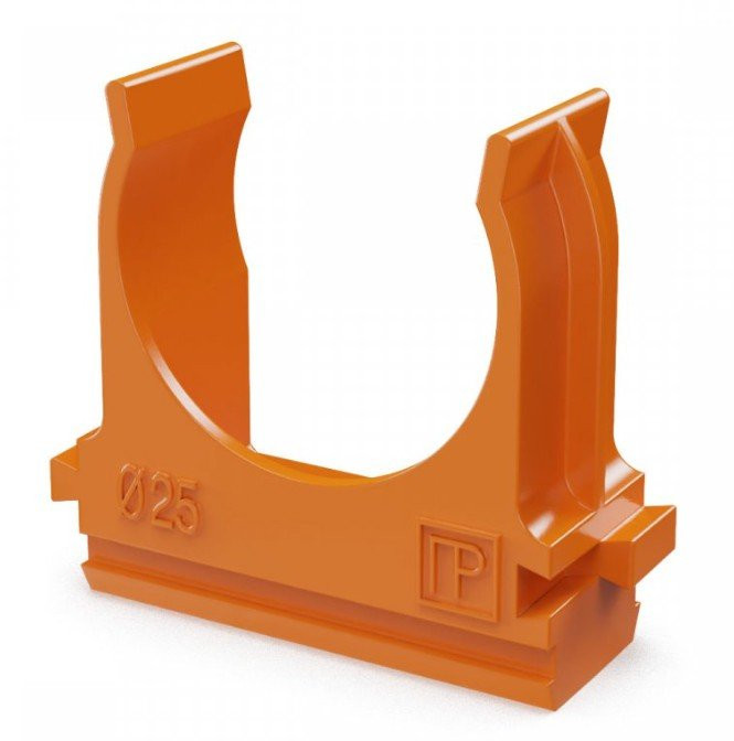 Крепёж-клипса для труб АБС-пластик оранжевая D25 (100 шт) (PR13.0065) Крепление для труб ПВХ