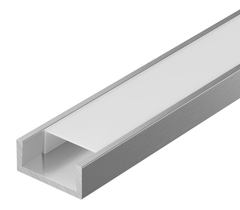 Профиль алюминиевый для LED ленты 1607 2м опал (LSADD1607-SET1-2-N1-1-08) Профиль алюминиевый для светодиодной ленты