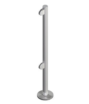 OMA-04.466.A0 (КЛАССИКА) Стойка ограждения, 2 зажима для стекла