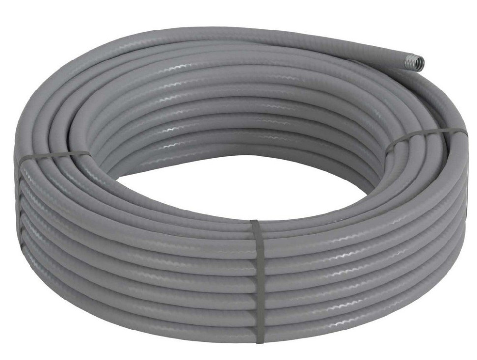 Металлорукав DN 50 в гладкой ПВХ изоляции, серый (6070R-50) Металлорукав в гладкой ПВХ изоляции