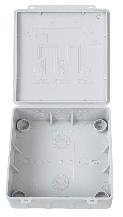 Коробка распределительная двухкомпонентная (HF) 100х100х30 (60-0302) Коробка распределительная