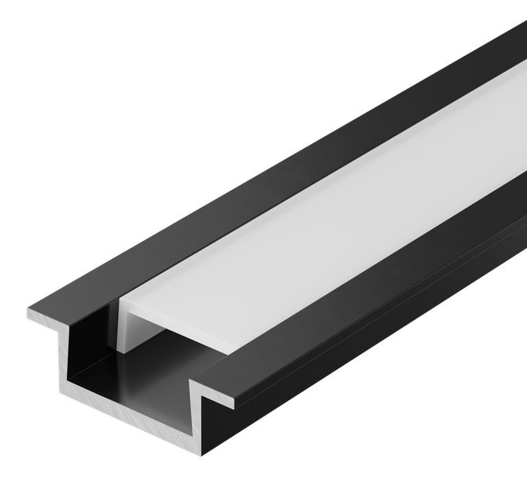 Профиль алюминиевый для LED ленты 2207 2м опал черный (LSADD2207-SET1-2-V4-1-K02) Профиль алюминиевый для светодиодной ленты