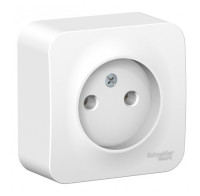 BLANCA розетка 1-местная без заземления со шторками, открытой установки, белый (BLNRA001111) Розетка с изолированной пластиной