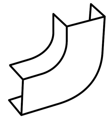 Угол плоский 40х16 плавный RML стандарт TIA (10шт) (72306-10-E110) Угол плоский плавный, огнестойкость E110