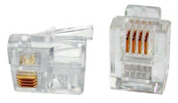 US010A (100шт) Телефонный разъем 4P4C (RJ-11)