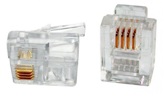 US010A (100шт) Телефонный разъем 4P4C (RJ-11)