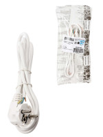 Шнур сетевой с вилкой ПВС 3x0,75мм2 3м с/з белый TDM (SQ1305-0076) Шнур сетевой с вилкой