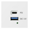 Розетка USB А+С, протоколы QC 3.0, PD, 65Вт LK45 белый (858304) Розетка модульная высокоскоростная USB
