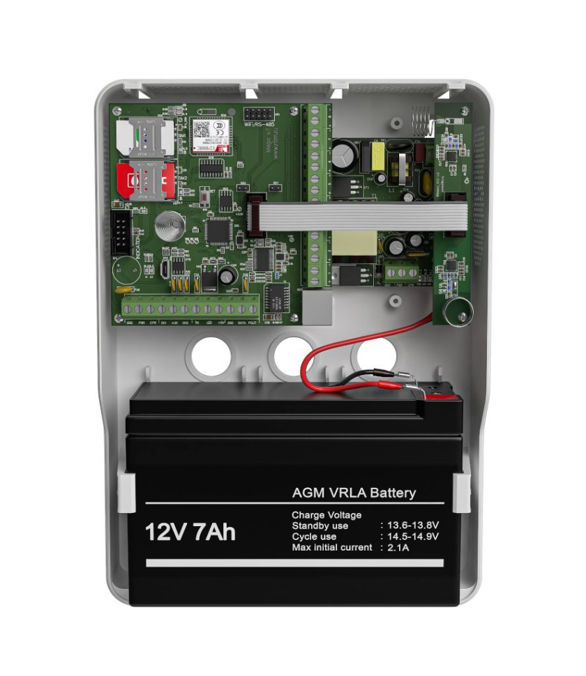 Mega v.5 LTE в корпусе (под АКБ 1,2-7 Ач с БРП 12V 2,5А) Панель охранная