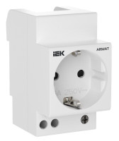 Розетка на DIN-рейку 45мм с заземлением 16А ARMAT (AR-SOD-G-GND-S-016) Розетка с защитными шторками