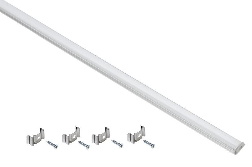 Профиль алюминиевый для LED ленты 1606 2м опал (LSADD1606-SET1-2-G1-1-12) Профиль алюминиевый для светодиодной ленты