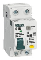 АВДТ 1P+N 16А 30мА AC C 103 6кА (16311DEK) Автоматический выключатель дифференциального тока