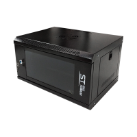 ST-NC6U01 (черный) С ПОЛКОЙ (версия 2) Шкаф телекоммуникационный 19" настенный 6U