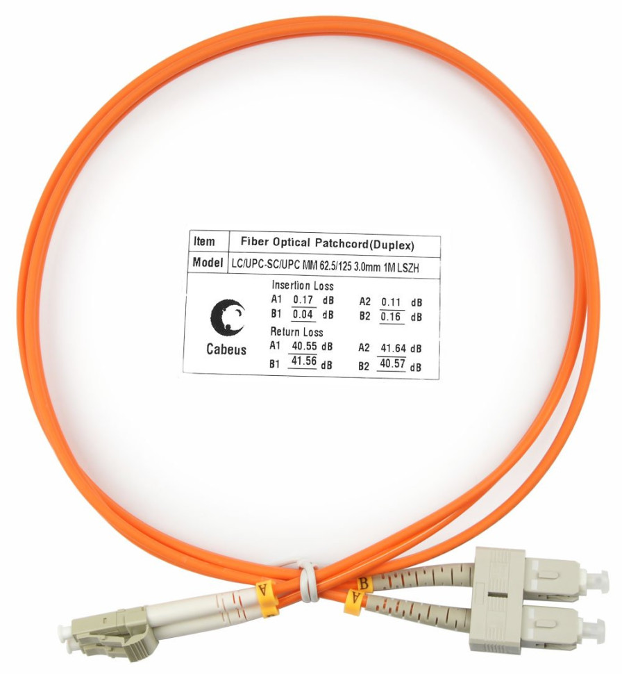 FOP-62-LC-SC-2m (7609c) Патч-корд оптический